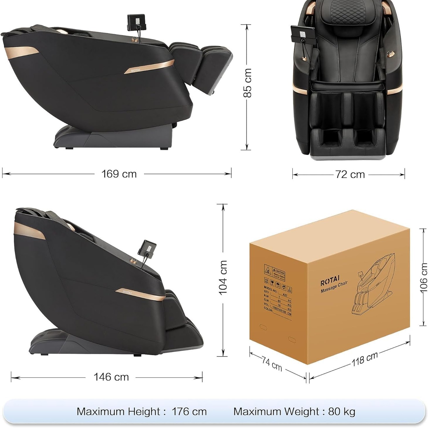 ROTAI A37 Rocking Massage Recliner