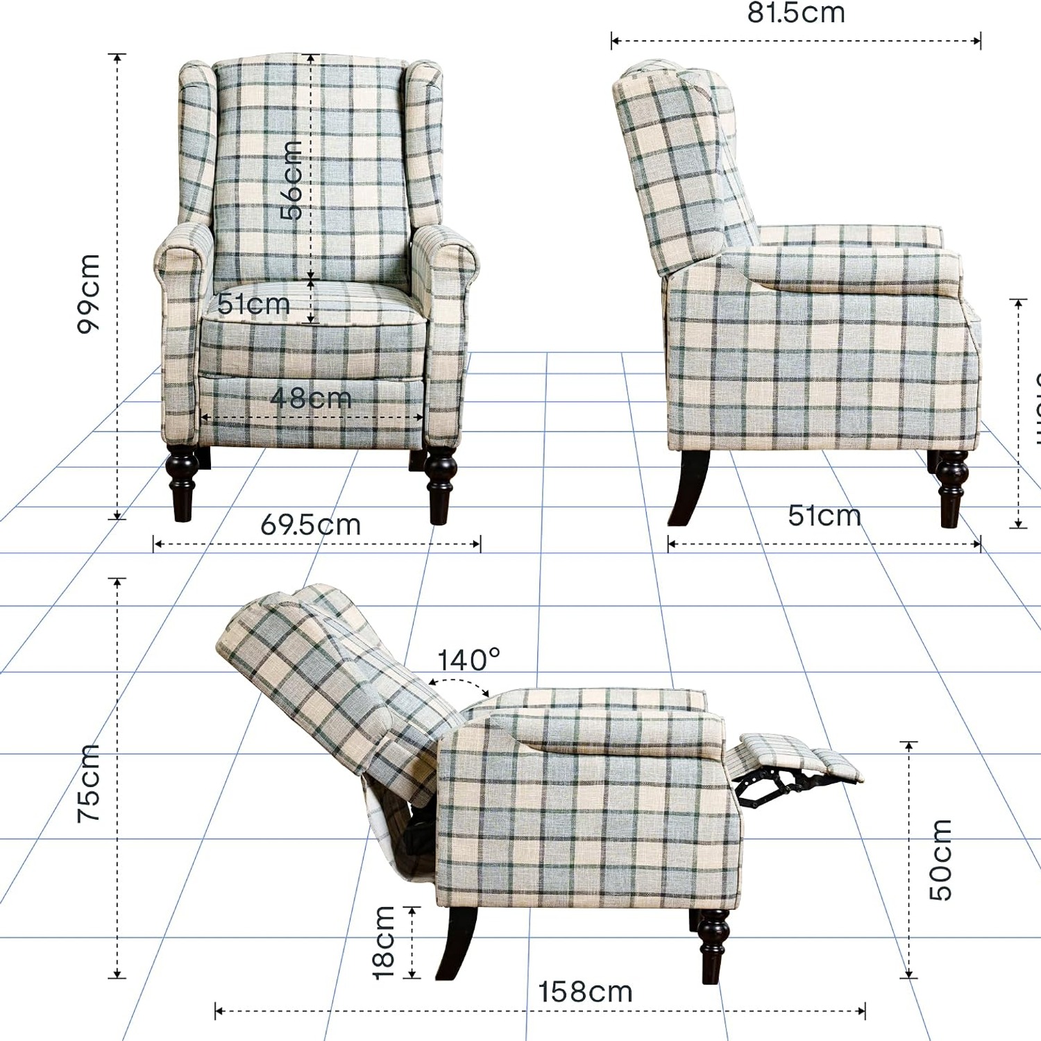 FLEXISPOT XC4 Fabric Manual Recliner: image 3