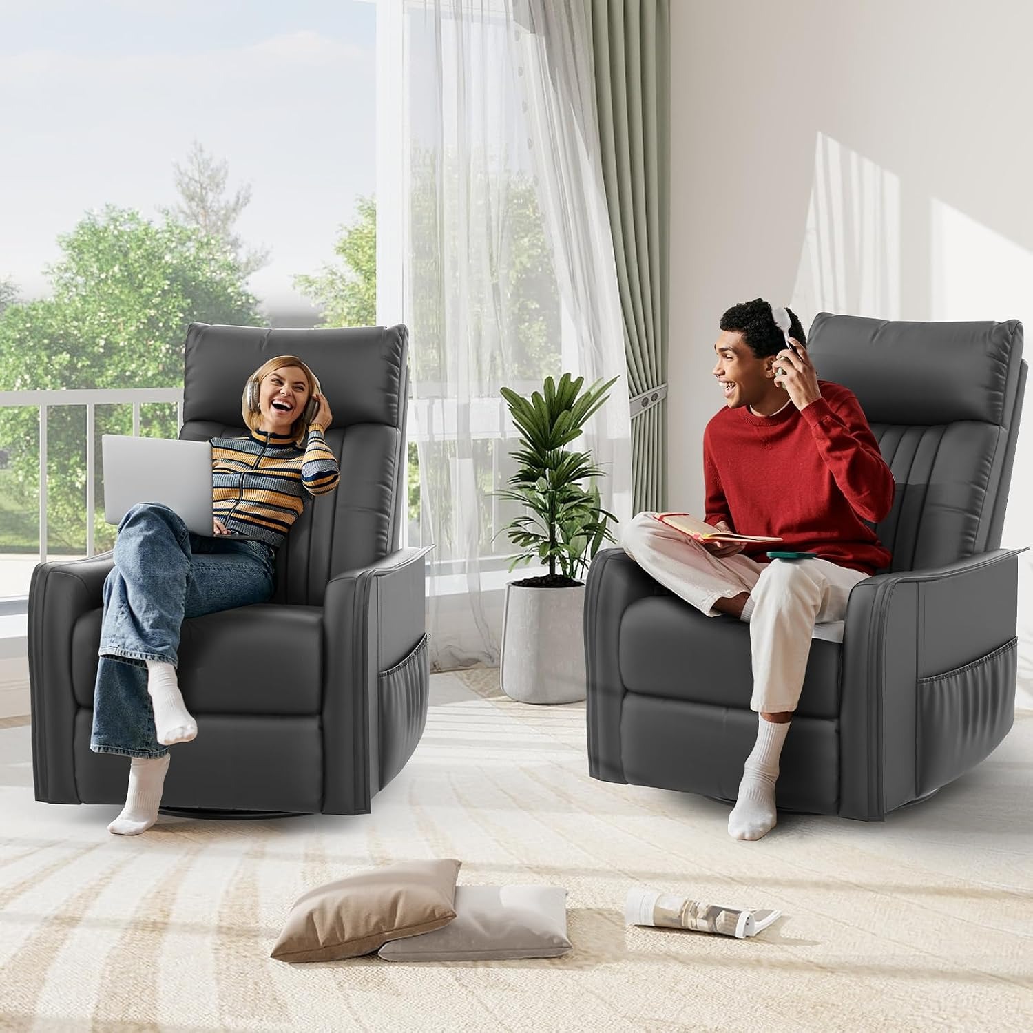 sisolos Massage Swivel Rocking Recliner: image 2