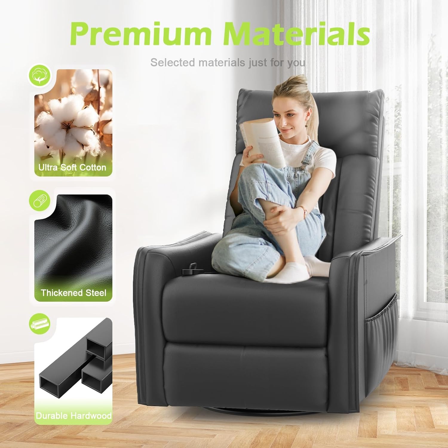 sisolos Massage Swivel Rocking Recliner: image 6