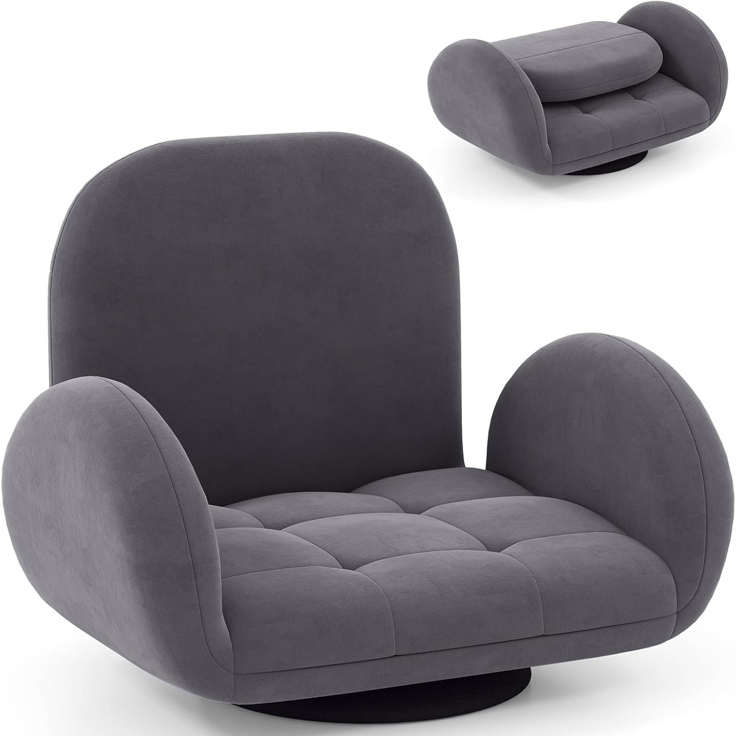COSTWAY Adjustable Swivel Floor Sofa Chair: image 1