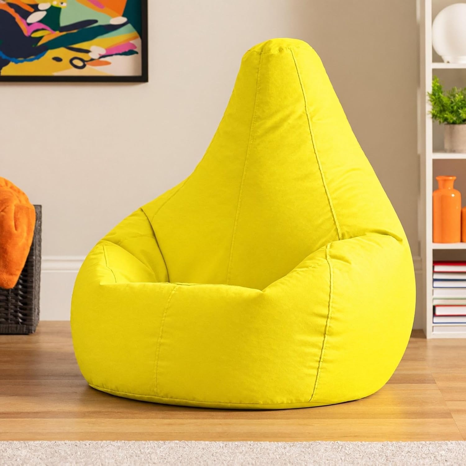 Bean Bag Bazaar Yellow High Back Bean Bag Chair: image 4