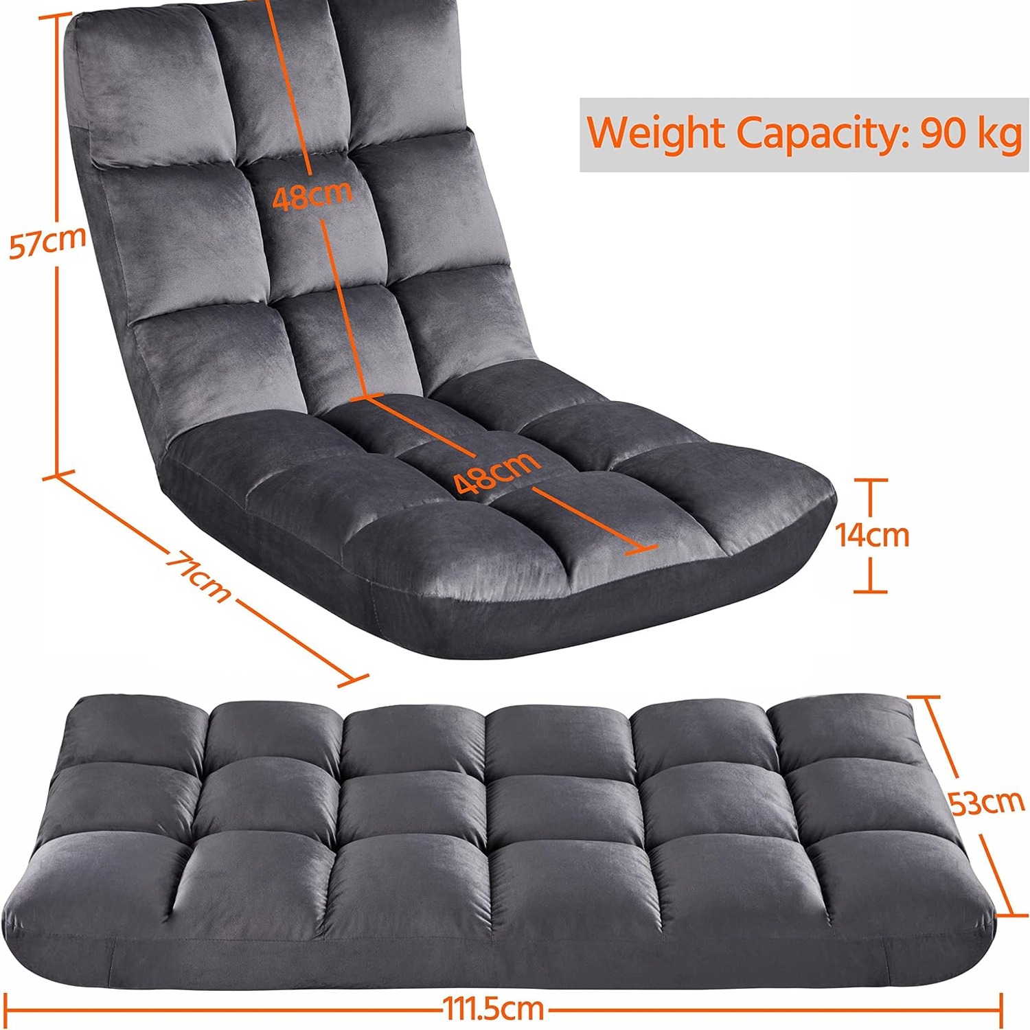 Yaheetech 14 Position Folding Floor Gaming Chair