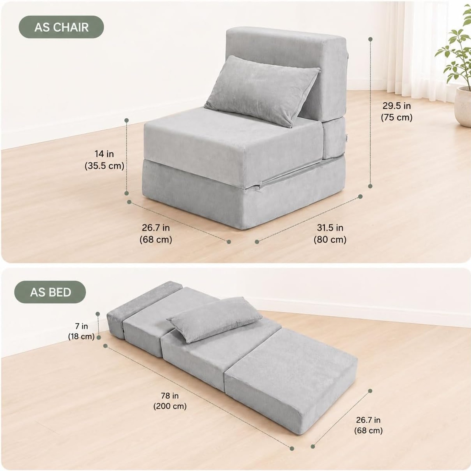 TokSay Folding Sleeper Chair