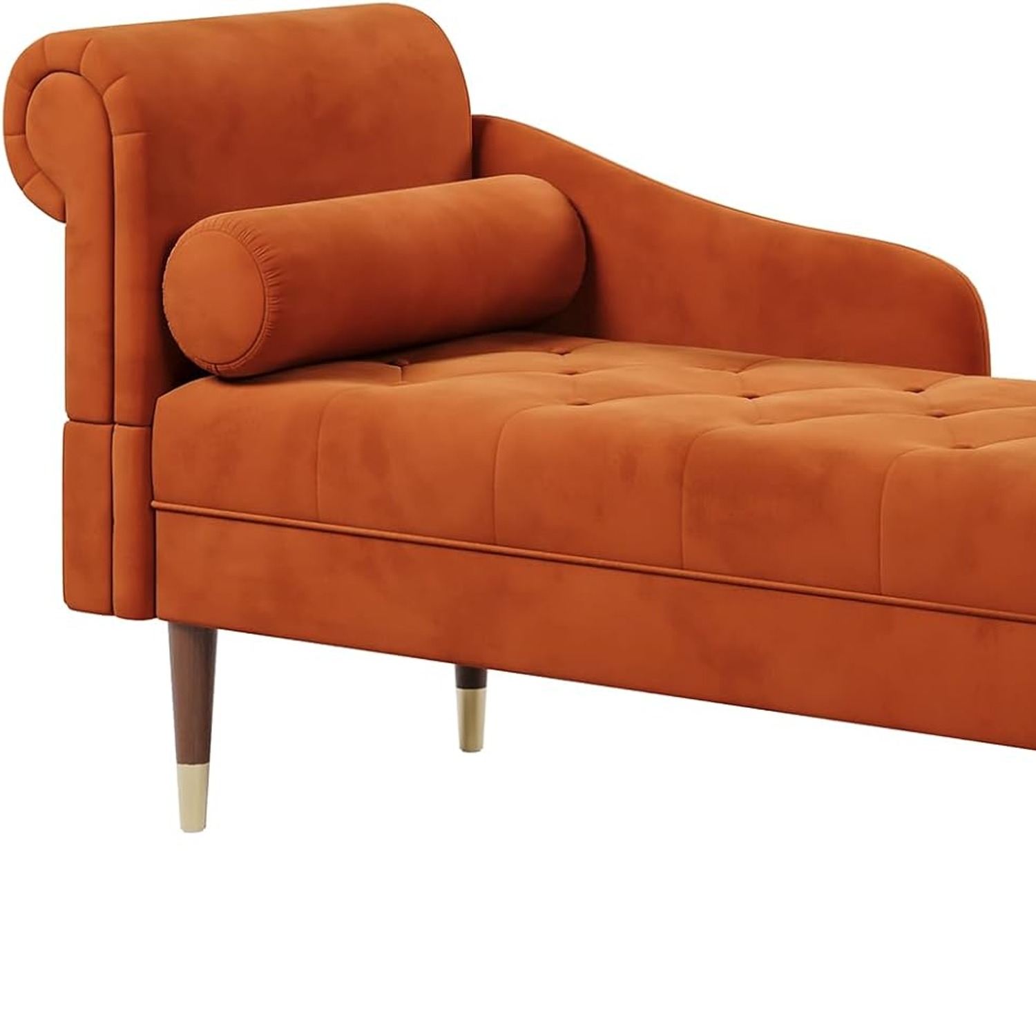 Vesgantti Orange Velvet Left Armrest Chaise Longue: image 1