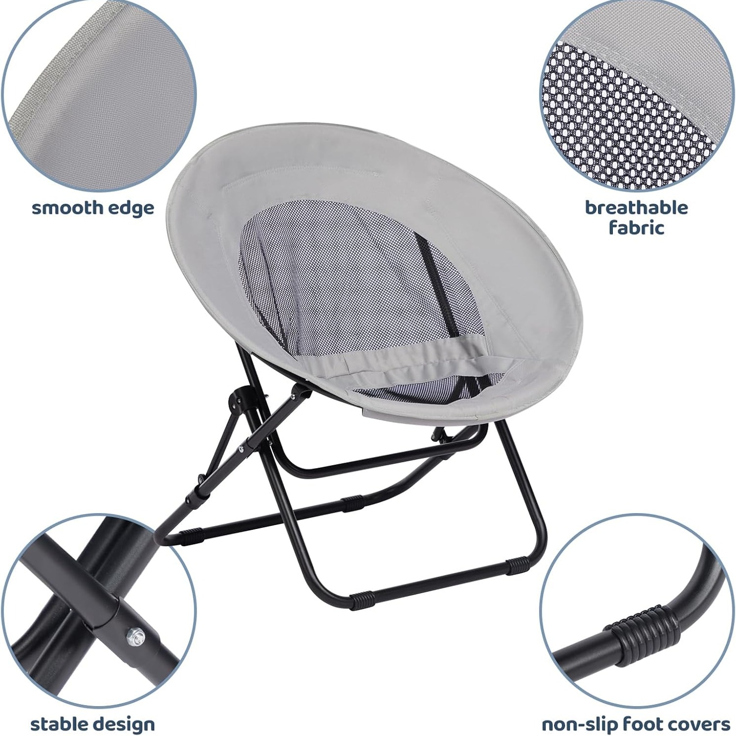 HollyHOME Faux Fur Folding Saucer Chair