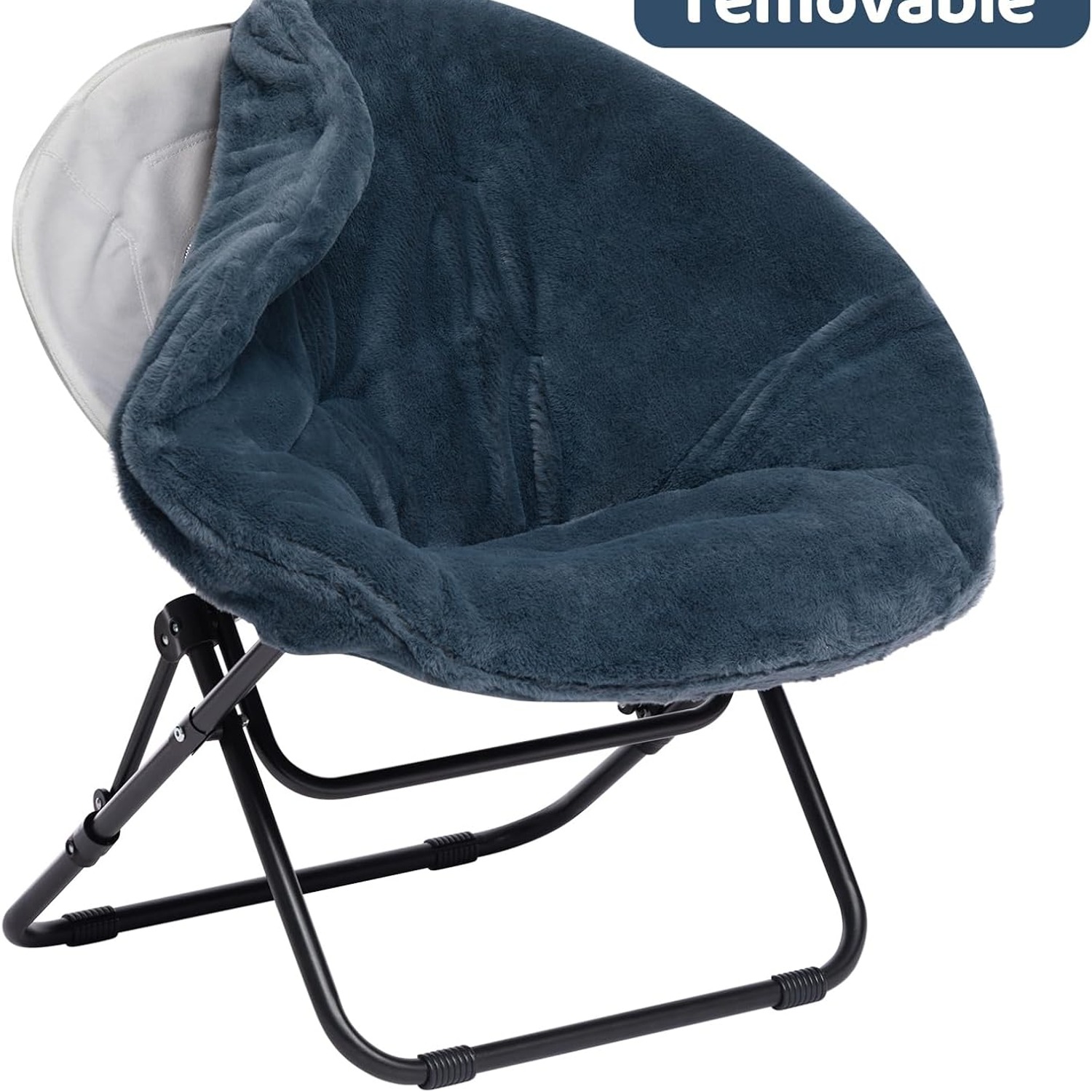 HollyHOME Faux Fur Folding Saucer Chair