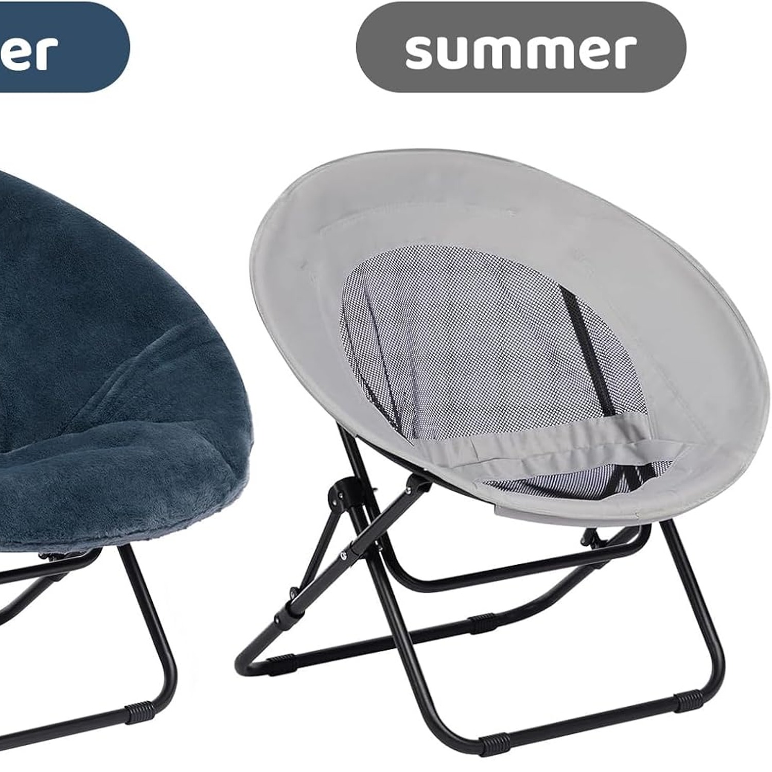 HollyHOME Faux Fur Folding Saucer Chair: image 7