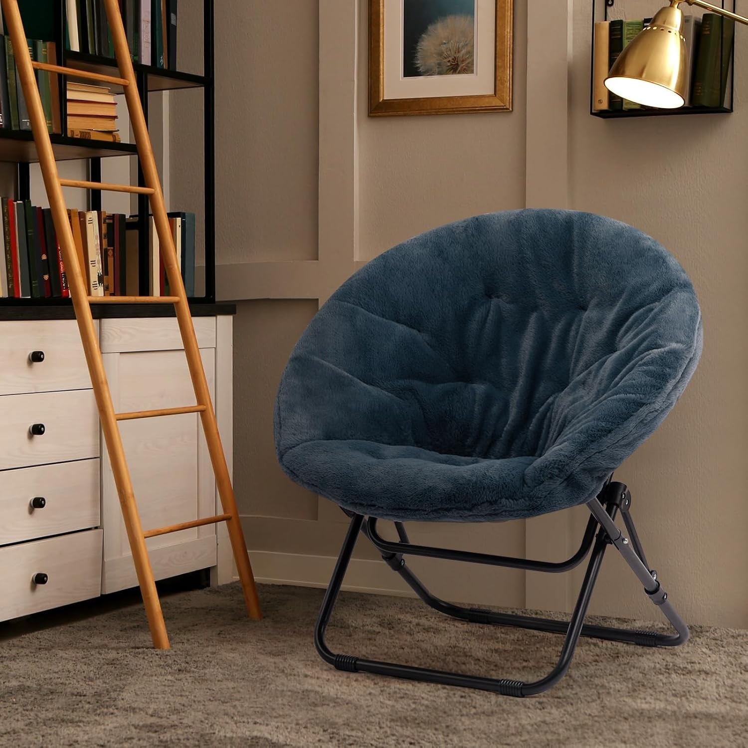 HollyHOME Faux Fur Folding Saucer Chair: image 8
