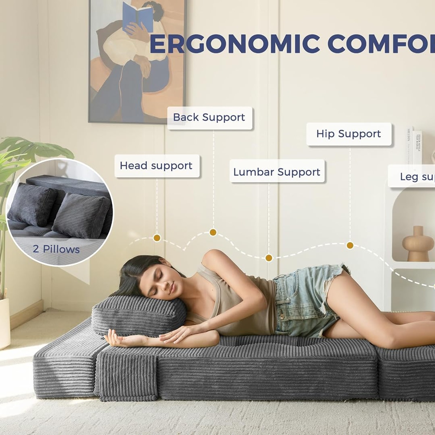 MAXYOYO Folding Floor Sofa Bed: image 4