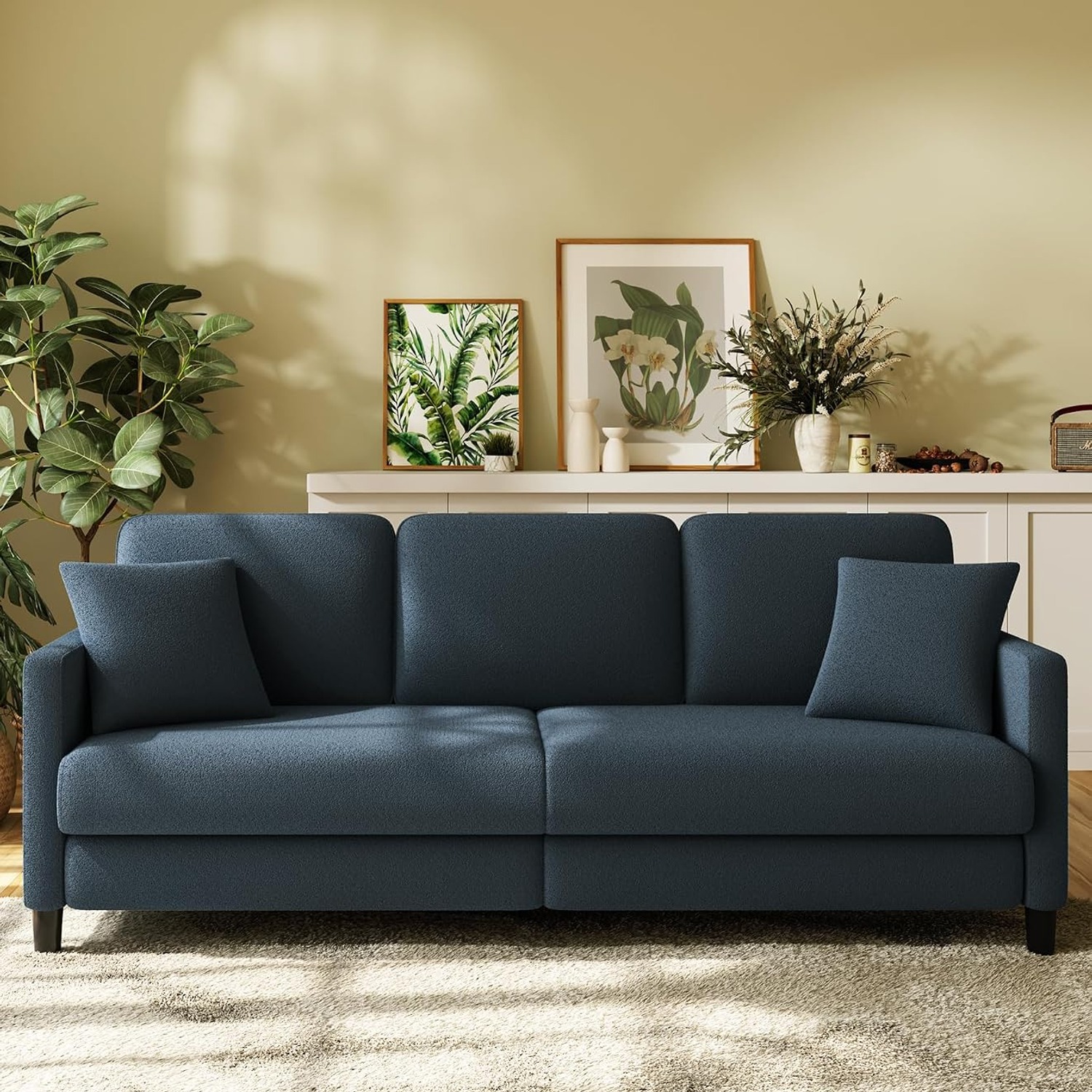 Welzona Blue Grey Three Seater Sofa: image 8