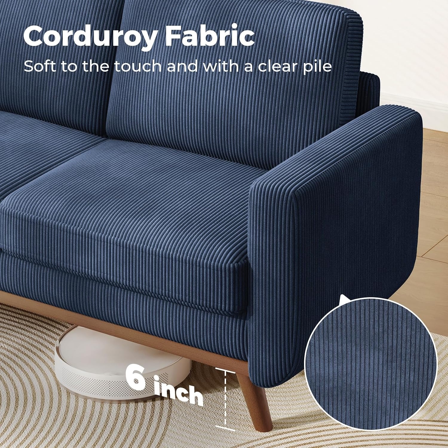 Vesgantti Corduroy Two Seater Sofa: image 3