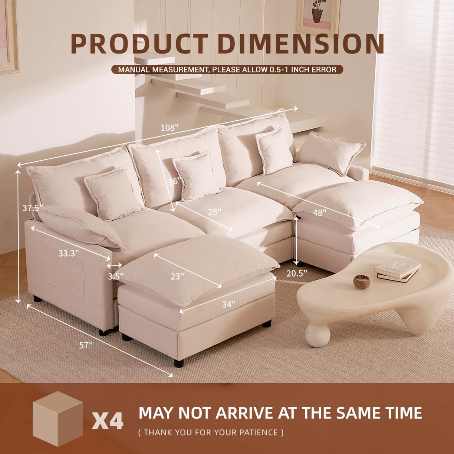 Litbird 274 cm U Shaped Sofa: image 2