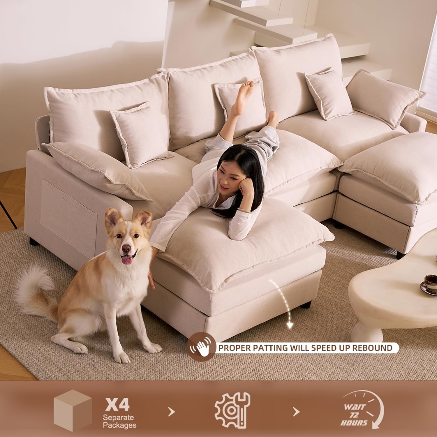 Litbird 274 cm U Shaped Sofa: image 5