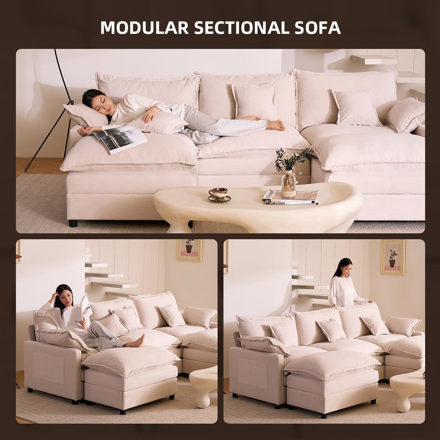 Litbird 274 cm U Shaped Sofa: image 8