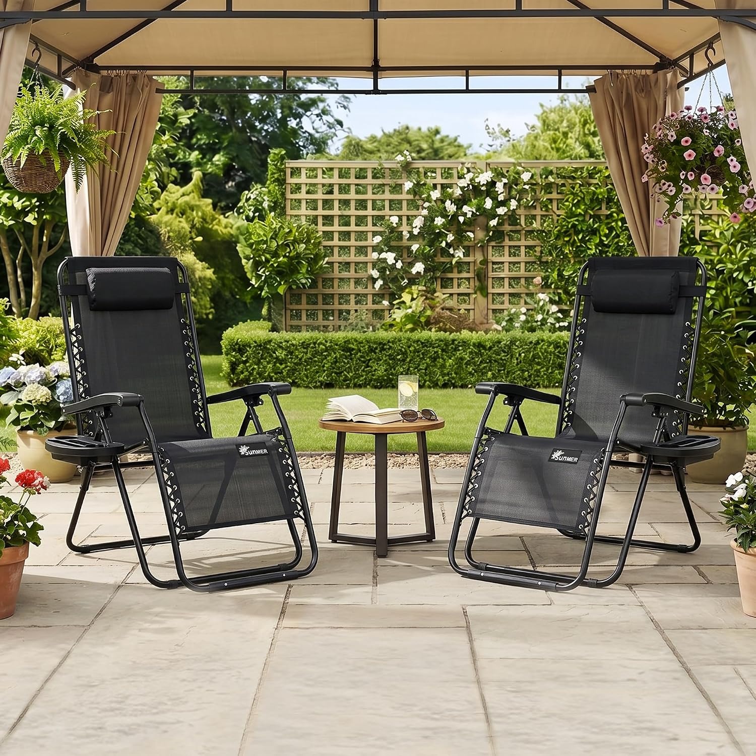 SUNMER Extra Wide Garden Lounger Set of 2: image 2