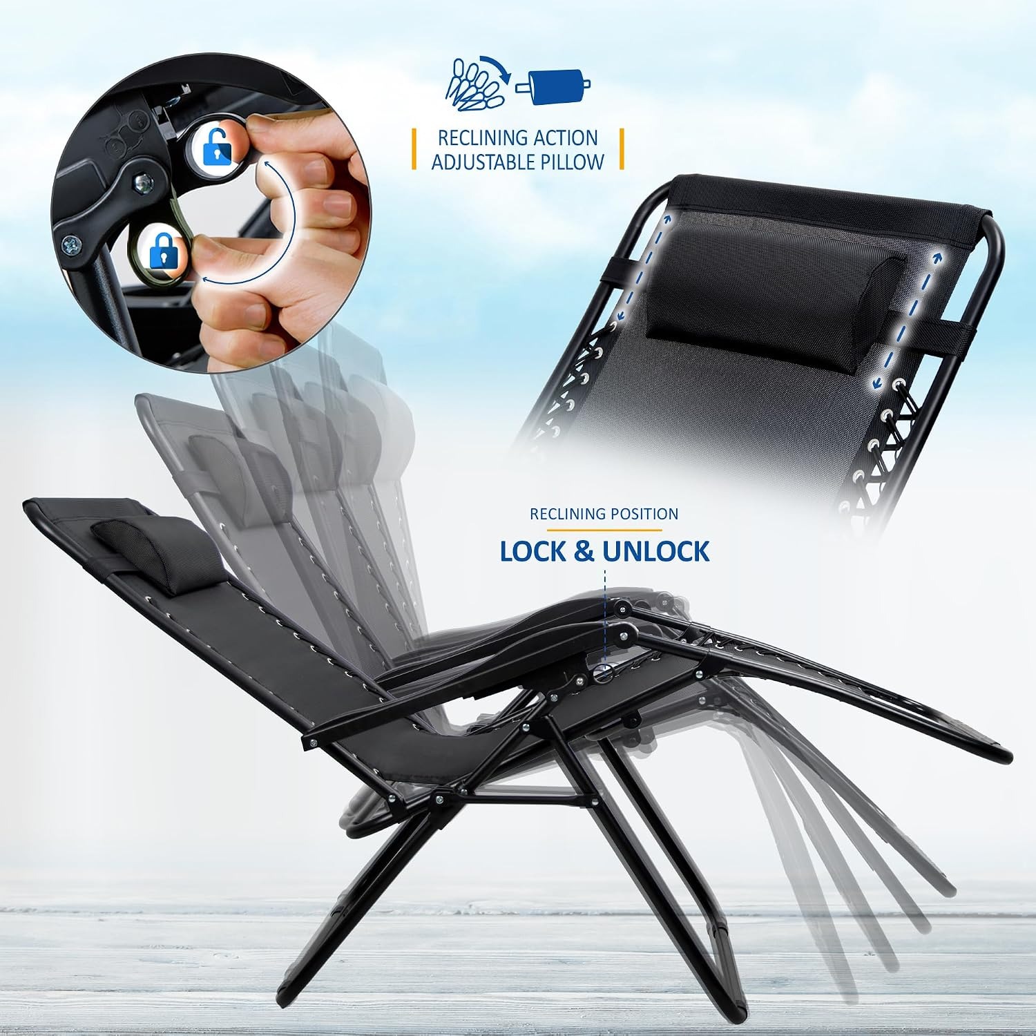 SUNMER Extra Wide Garden Lounger Set of 2: image 6