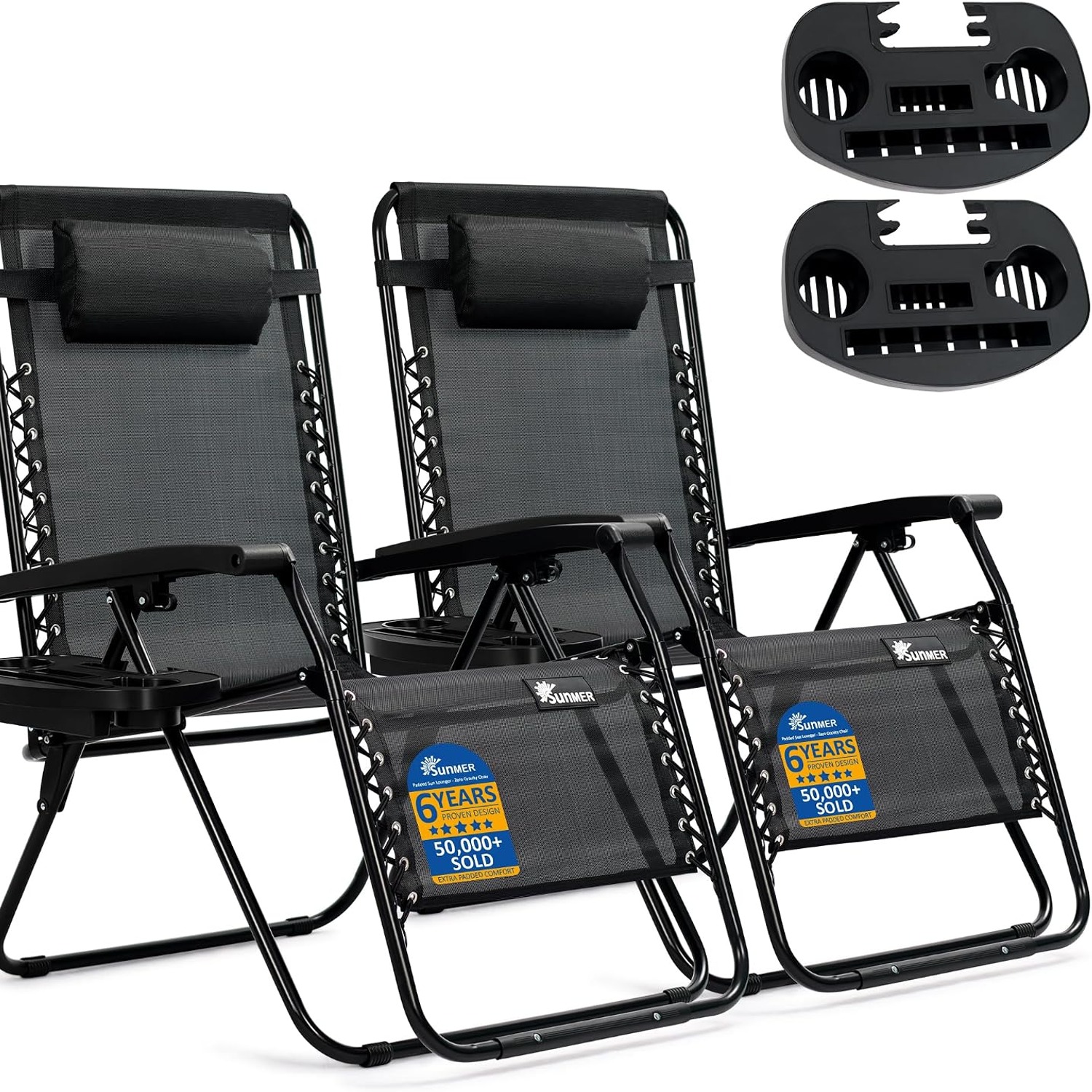 SUNMER Extra Wide Garden Lounger Set of 2: image 1