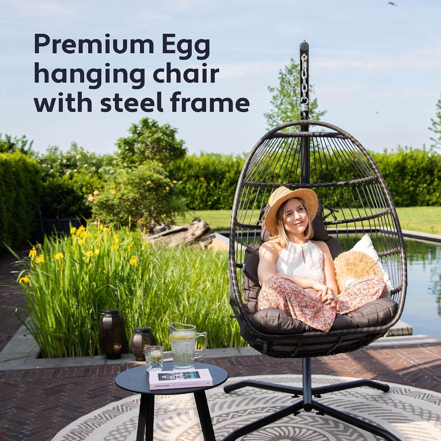 VITA5 Folding Hanging Egg Chair with Stand: image 2