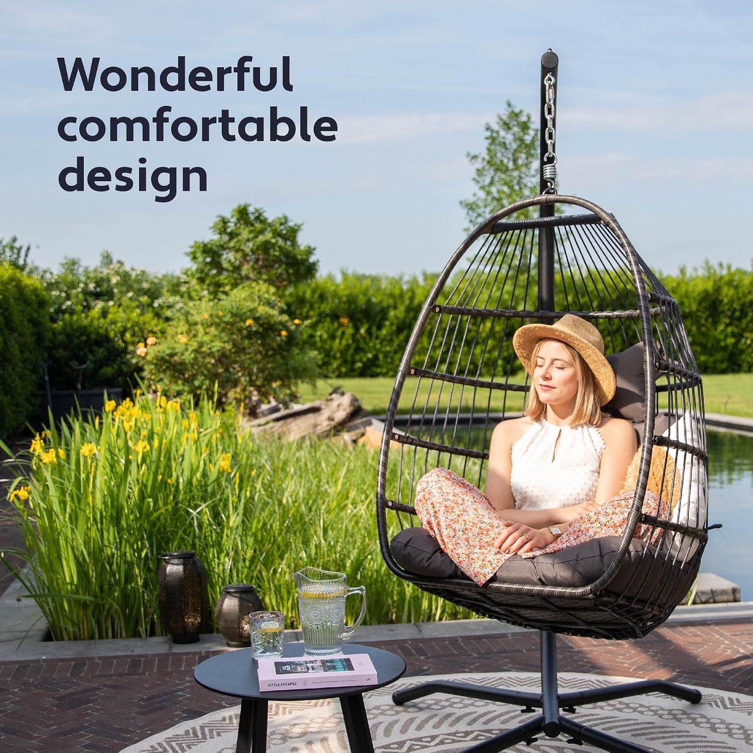 VITA5 Folding Hanging Egg Chair with Stand: image 4