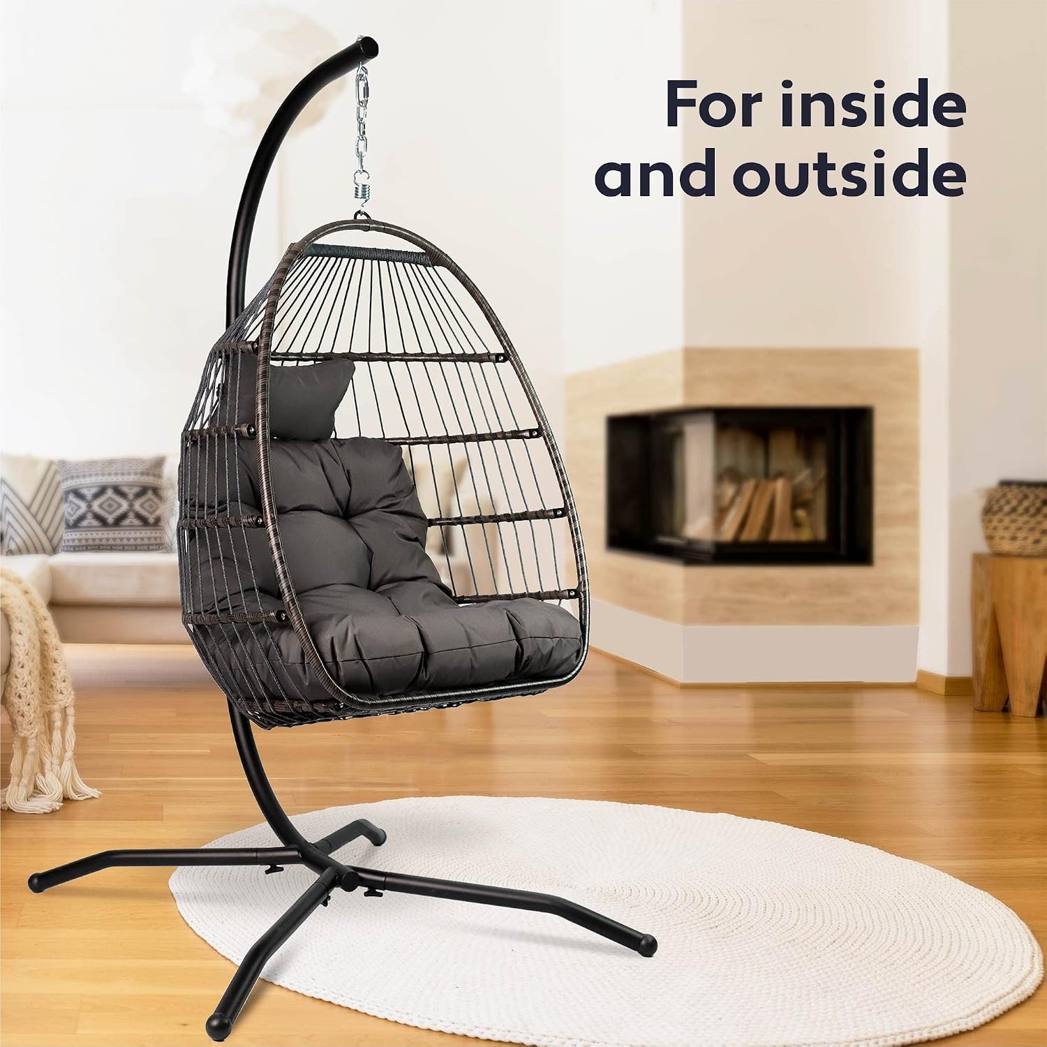 VITA5 Folding Hanging Egg Chair with Stand: image 6