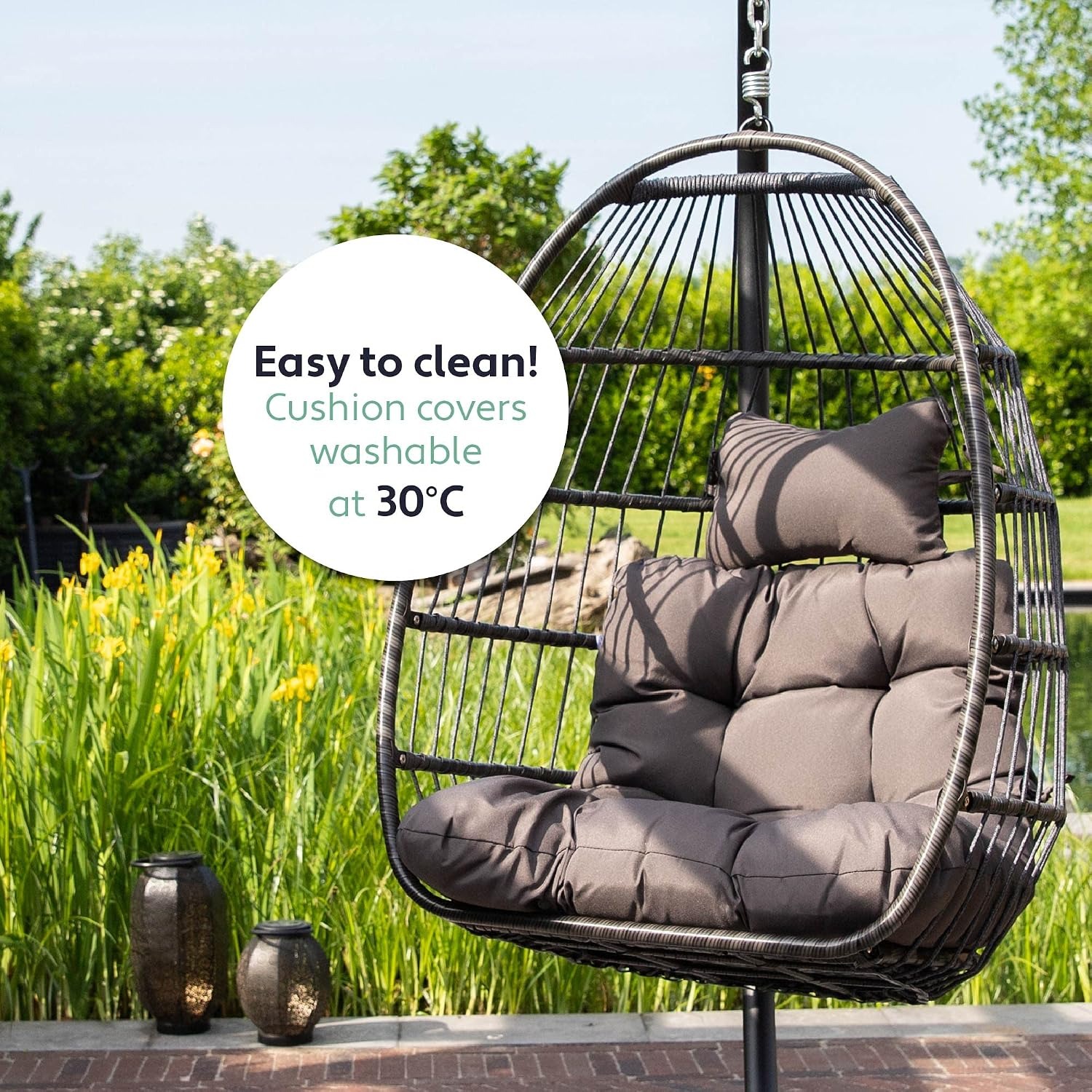 VITA5 Folding Hanging Egg Chair with Stand: image 7