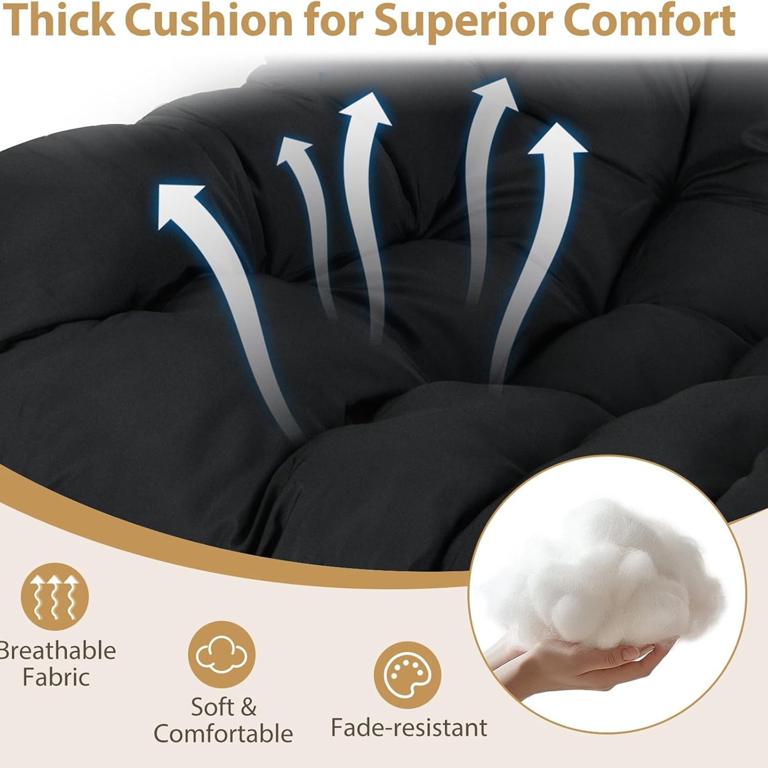 COSTWAY Papasan Egg Rocking Chair