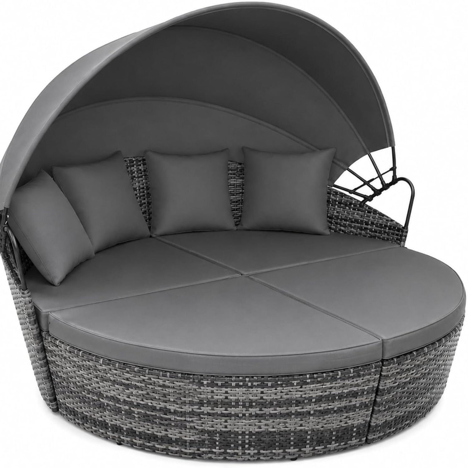 EVRE Rattan Garden Daybed with Canopy: image 1