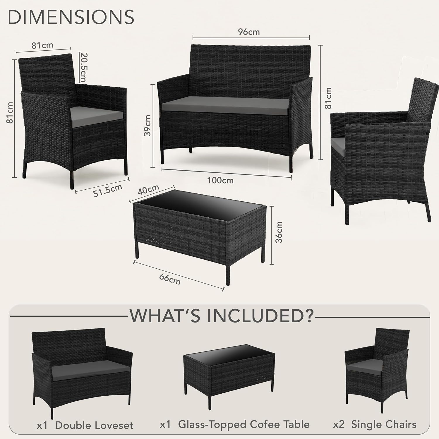 EVRE Madrid Rattan Garden Sofa Set: image 7